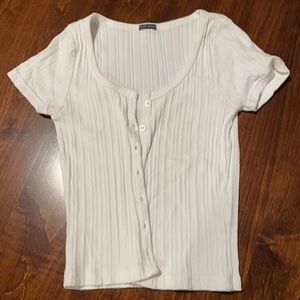 Brandy Melville White ribbed tee
